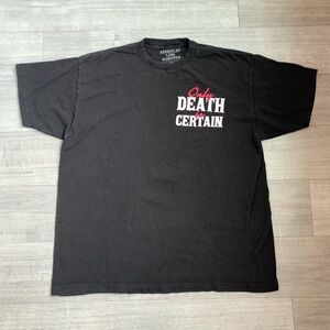 Assholes Live Forever XL Men’s Black Graphic T-Shirt “Death is only certain”